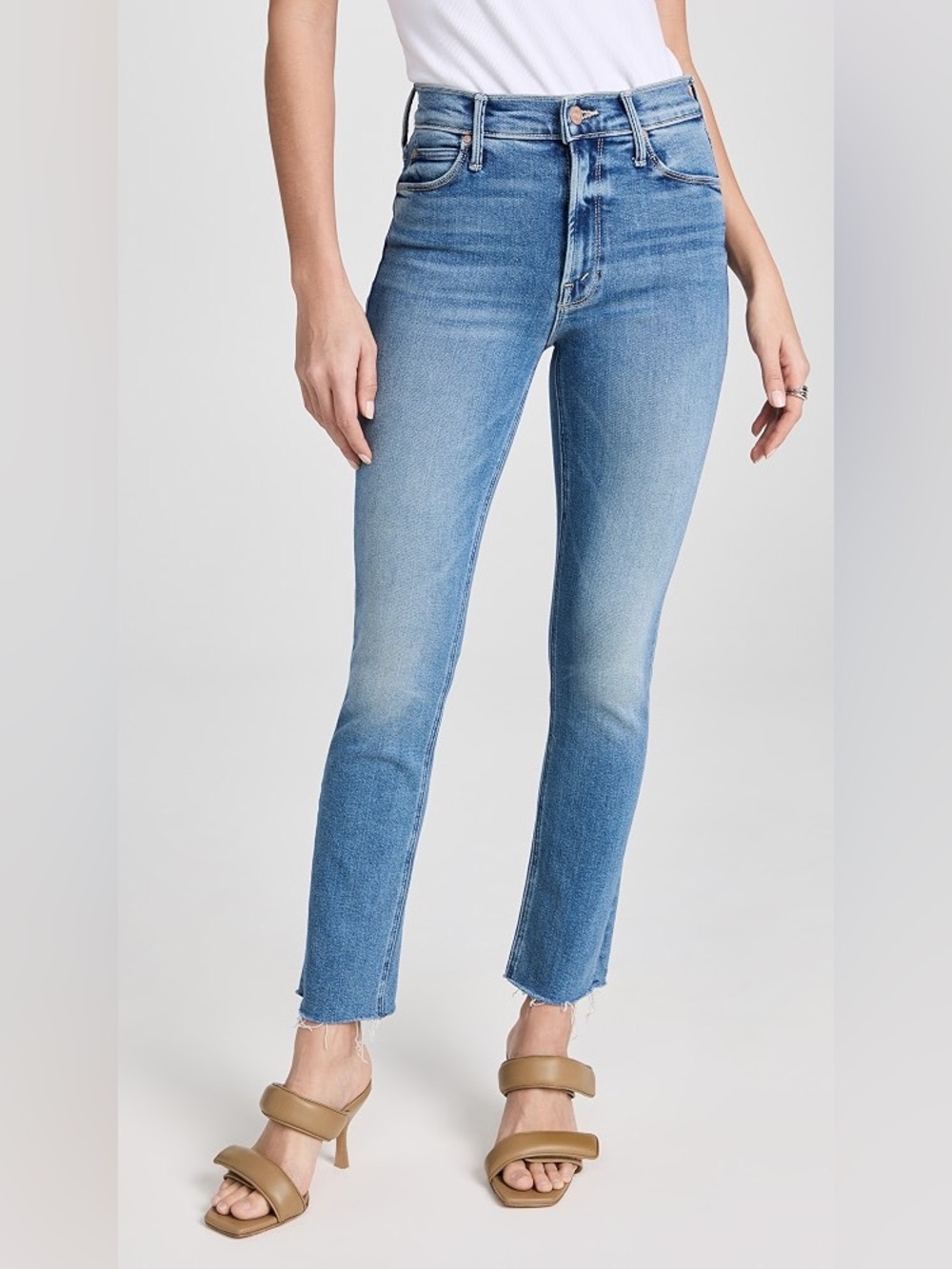 Mother The mid rise dazzler ankle gray jeans. Size 26